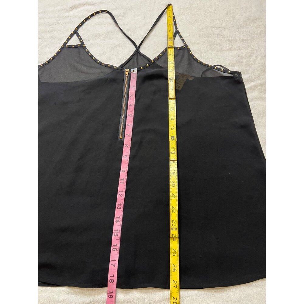 Finesse Black Sheer Studded Strappy Tank Zipper 2XL  Stylish Office Party Dressy - Picture 11 of 16
